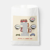 Honk beep toot retro車の最初の男の子の誕生日 フェイバーバッグ (正面)