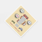 Honk beep toot retro車の男の子の誕生日 スタンダードランチョンナプキン (角)