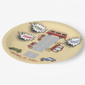 Honk beep toot retro車の男の子の誕生日 ペーパープレート (アングル)