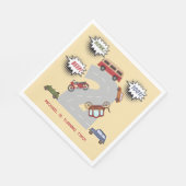 Honk beep toot retro車の2番目の男の子の誕生日 スタンダードランチョンナプキン (角)