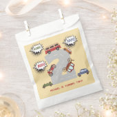 Honk beep toot retro車の2番目の男の子の誕生日 フェイバーバッグ (クリップ留めされた状態)