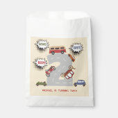 Honk beep toot retro車の2番目の男の子の誕生日 フェイバーバッグ (正面)