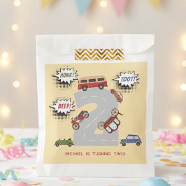 Honk beep toot retro車の2番目の男の子の誕生日 フェイバーバッグ