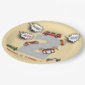 Honk beep toot retro車の2番目の男の子の誕生日 ペーパープレート (アングル)