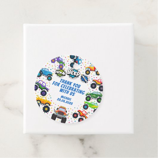 Honk beep vroomモンスタートラックの感謝してい男の子よ フェイバータグ (インサイチュ)