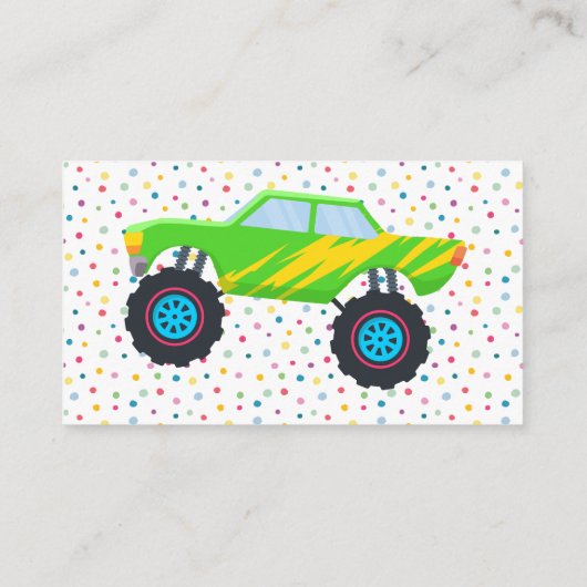 Honk beep vroomモンスタートラック男の子誕生日 エンクロージャーカード (裏面)