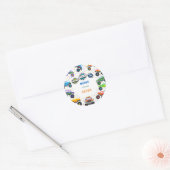 Honk beep vroomモンスタートラック男の子誕生日 ラウンドシール (封筒)