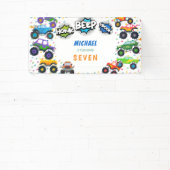 Honk beep vroomモンスタートラック男の子誕生日 横断幕 (インサイチュ)