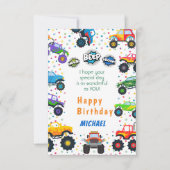 Honk beep vroomモンスタートラック誕生日の挨拶 カード (正面)