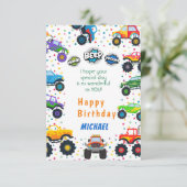 Honk beep vroomモンスタートラック誕生日の挨拶 カード (スタンド正面)