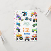 Honk beep vroomモンスタートラック誕生日の挨拶 カード (正面/裏面インサイチュ)