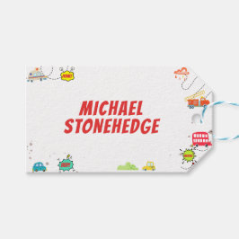 Honk beep vroom happy veicles boy birthday ギフトタグ