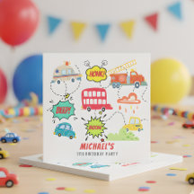 Honk beep vroom happy veicles boy birthday