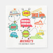Honk beep vroom happy veicles boy birthday スタンダードランチョンナプキン (正面)