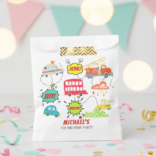 Honk beep vroom happy veicles boy birthday フェイバーバッグ