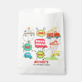 Honk beep vroom happy veicles boy birthday フェイバーバッグ (正面)