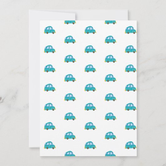 Honk beep vroom happy veicles boy birthday 招待状 (裏面)