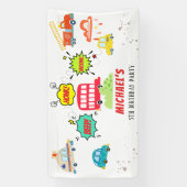 Honk beep vroom happy veicles boy birthday 横断幕 (縦)