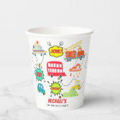 Honk beep vroom happy veicles boy birthday 紙コップ (正面)