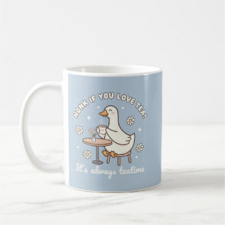 Honk If You Love Tea Cute Goose Mug コーヒーマグカップ