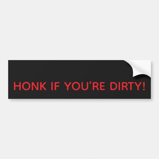 HONK IF YOU’RE DIRTY! BUMPER STICKER バンパーステッカー (正面)