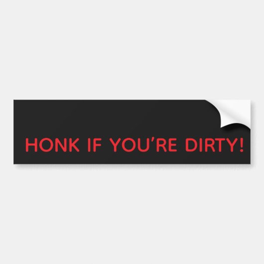 HONK IF YOU’RE DIRTY! BUMPER STICKER バンパーステッカー (正面)