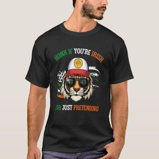 Honk If You're Irish Saint Patricks Day Shamrock T Tシャツ (正面)