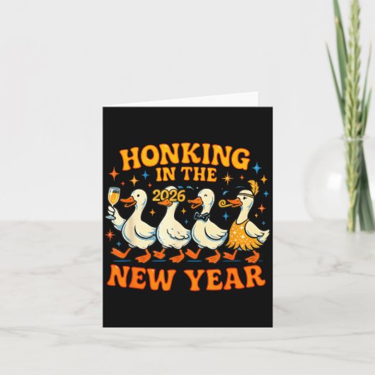 Honking In The New Year 2026 Funny Duck Gift  カード (正面)