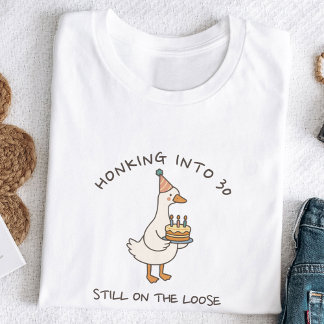 Honking Into Birthday Goose Funny Custom Age Tシャツ