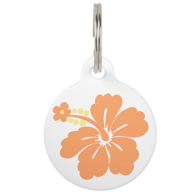 Honoluaのハイビスカスのハワイアン ペット　ネームタグ (正面)