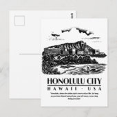 Honolulu City Hawaii USA ポストカード (正面/裏面)