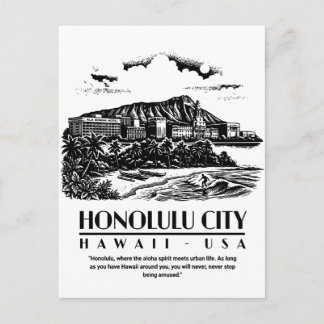 Honolulu City Hawaii USA ポストカード