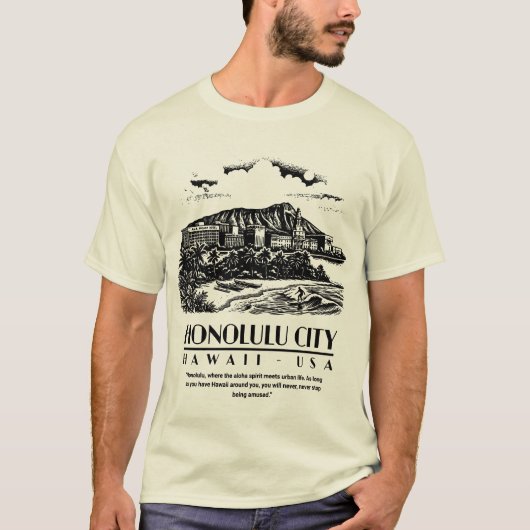 Honolulu City Hawaii USA Tシャツ (正面)