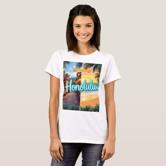 Honolulu, Hawaii  Tシャツ (正面フル)