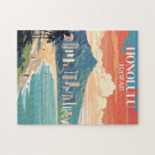 Honolulu, Hawaii: Travel Vintage ジグソーパズル (横)