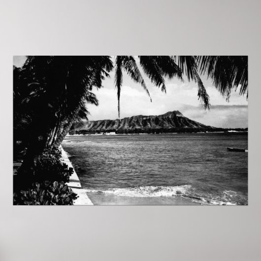 Honolulu, Hawaii - View of Diamond Head ポスター (正面)