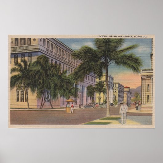 Honolulu, HIView of Bishop St.Honolulu, HI ポスター (正面)