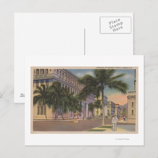 Honolulu, HIView of Bishop St.Honolulu, HI ポストカード (正面/裏面)
