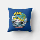 Honolulu HNL Airport Code Throw Pillow クッション (裏面)