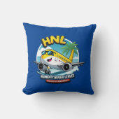 Honolulu HNL Airport Code Throw Pillow クッション (正面)