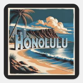 Honolulu O’aho Hawaii スクエアシール