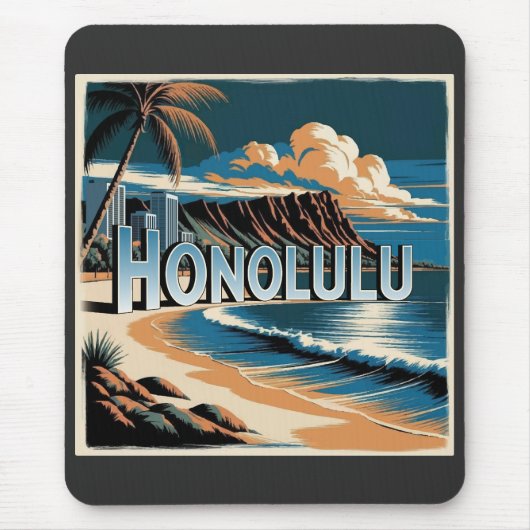 Honolulu O’aho Hawaii マウスパッド (正面)