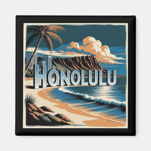 Honolulu O’aho Hawaii マグネット (正面)