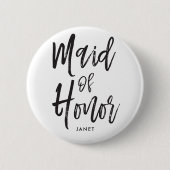 Honor|の原稿のスタイルのカスタムな結婚式の女中 缶バッジ (正面)