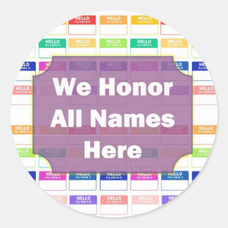Honor All Names Diversity Sticker ラウンドシール