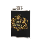 Honor and Courage Black Stainless Steel Hip Flask フラスク (左)