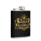 Honor and Courage Black Stainless Steel Hip Flask フラスク (右)