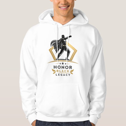 Honor Black Legacy Minimal Hoodie – Gold & Black S パーカ (正面)