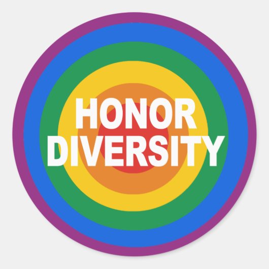 Honor Diversity Bumperステッカー ラウンドシール (正面)