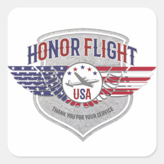 Honor Flight Stickers Thank Your Service スクエアシール